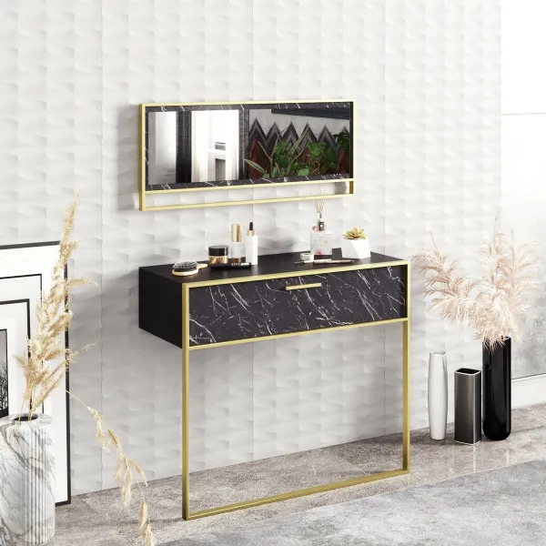 Dekoratívny stôl Polka Aynali Black