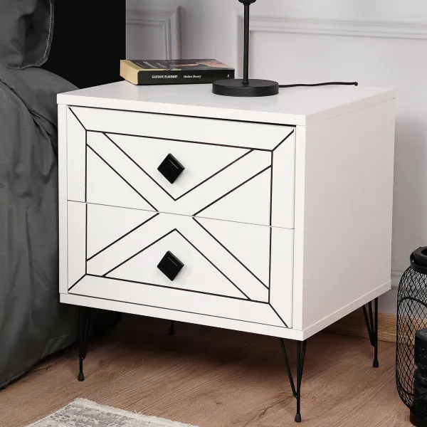 Nočný stolík Luna White