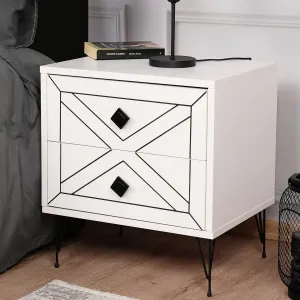 Nočný stolík Luna White