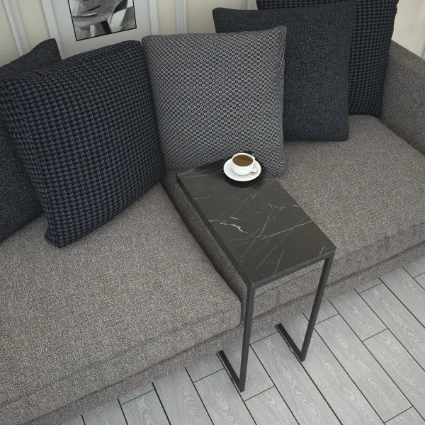 Rozkladací stôl Callen Black Marble