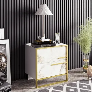 Nočný stolík Polka White