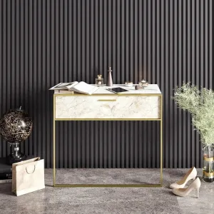 Dekoratívny stôl Polka White