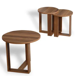 Sada odkladacích stolíkov (3 kusy) Mira - Walnut
