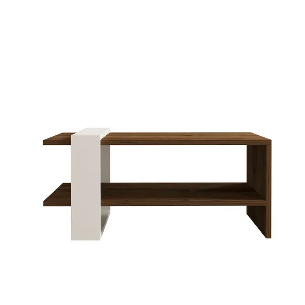 Konferenčný stolík Gaye - Walnut, White