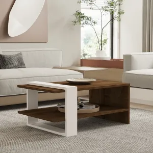 Konferenčný stolík Gaye - Walnut, White