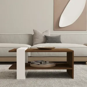 Konferenčný stolík Gaye - Walnut, White