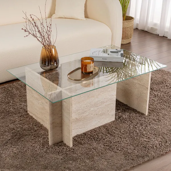 Konferenčný stolík Vetrino - Travertine