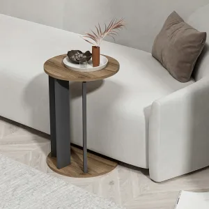 Príručný stolík / Odkladací stolík Ema - Walnut, Anthracite