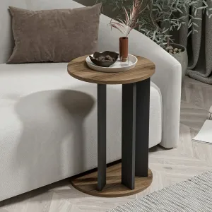 Príručný stolík / Odkladací stolík Ema - Walnut, Anthracite