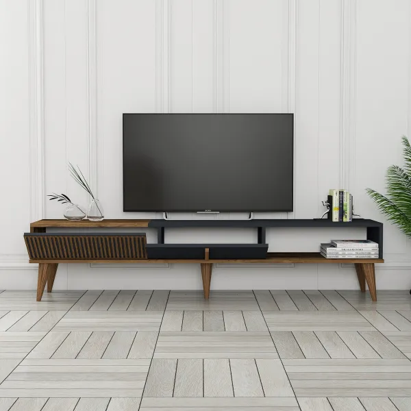 TV stolík Milan Alt - Walnut, Anthracite