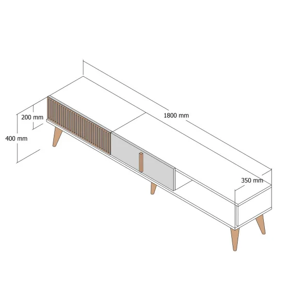 TV stolík Milan Alt - Walnut, Anthracite
