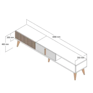 TV stolík Milan Alt - Walnut, Anthracite