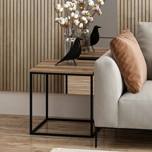 Príručný stolík / Odkladací stolík Basak - Walnut
