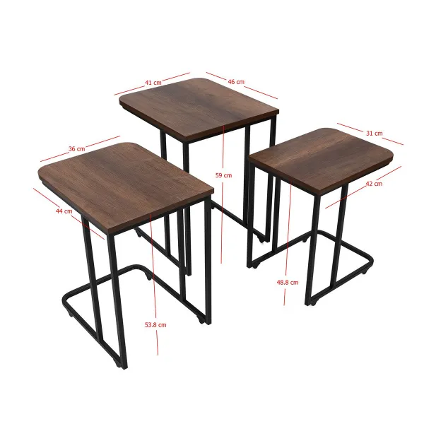 Sada odkladacích stolíkov (3 kusy) Ce Metal Zigon - 9401