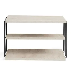Príručný stolík / Odkladací stolík Lifon - Black, Travertine