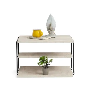 Príručný stolík / Odkladací stolík Lifon - Black, Travertine