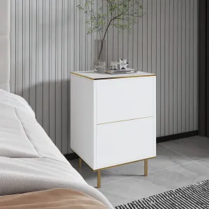 Nočný stolík Imaj - Marble, White