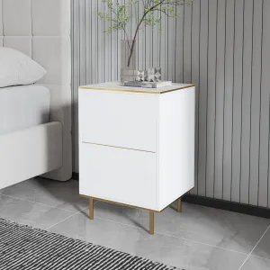 Nočný stolík Imaj - Marble, White