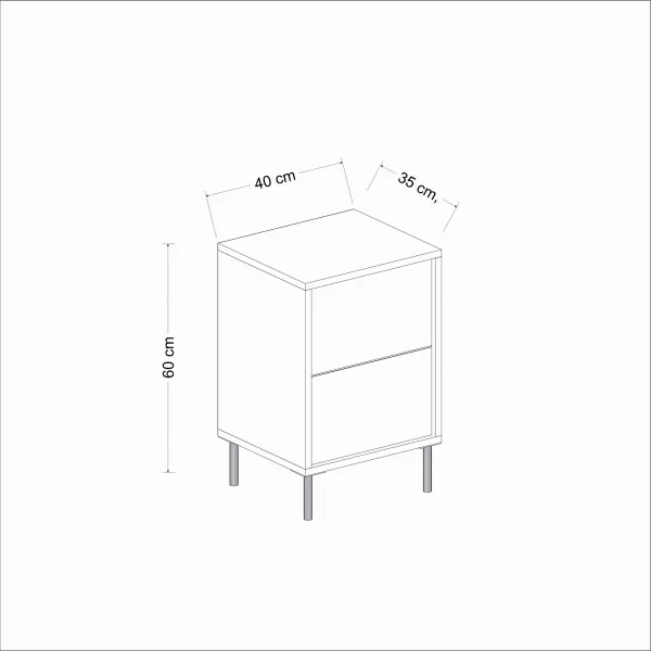Nočný stolík Imaj - Marble, White