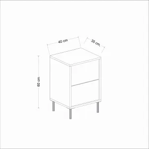 Nočný stolík Imaj - Marble, White