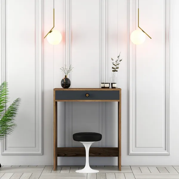 Toaletný stolík Lizbon - Walnut, Anthracite