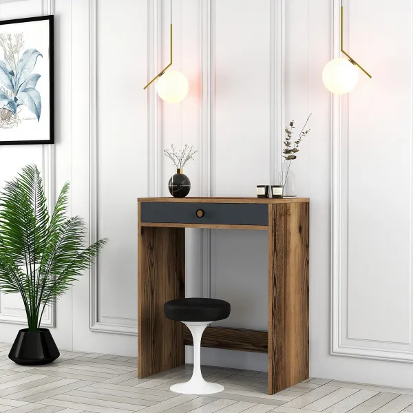 Toaletný stolík Lizbon - Walnut, Anthracite
