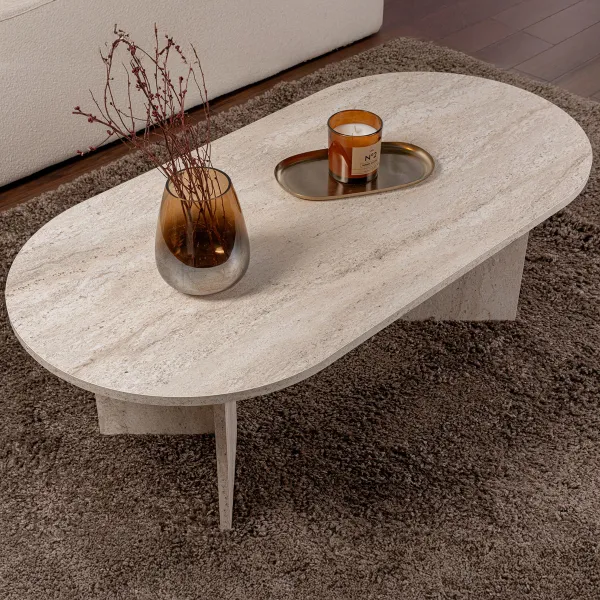 Konferenčný stolík Sable - Travertine