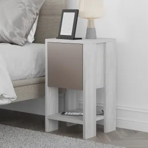 Nočný stolík Ema - White, Light Mocha