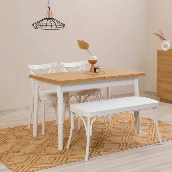Extendable Dining Table Oliver Open - Karina White