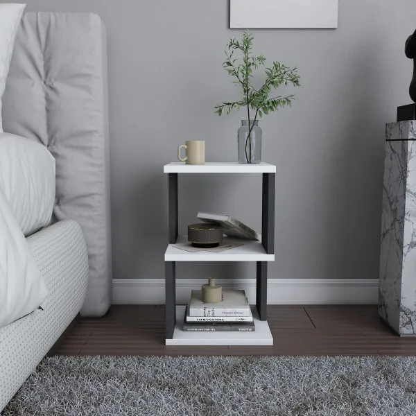 Nočný stolík Carter White Anthracite