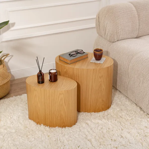 Súprava príručných stolíkov Elipse Set - Oak