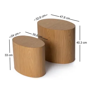 Súprava príručných stolíkov Elipse Set - Oak