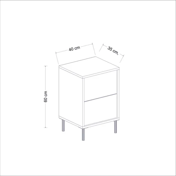 Nočný stolík Imaj - White, Marble