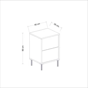 Nočný stolík Imaj - White, Marble