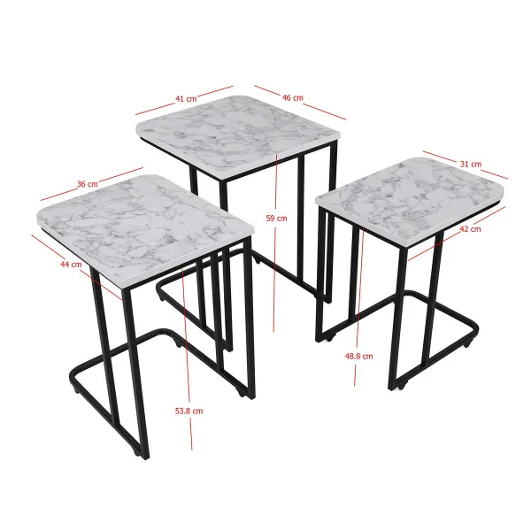 Sada odkladacích stolíkov (3 kusy) Ce Metal Zigon - 9404