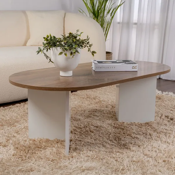 Konferenčný stolík Sable - Walnut, White