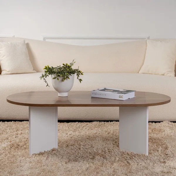 Konferenčný stolík Sable - Walnut, White