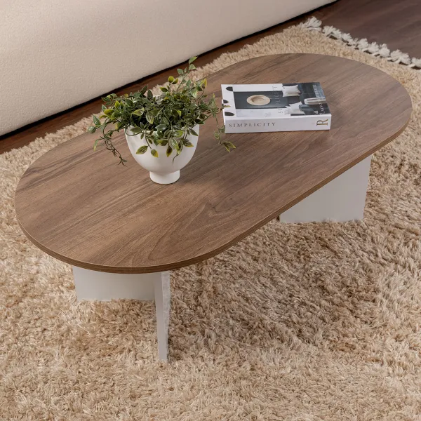 Konferenčný stolík Sable - Walnut, White