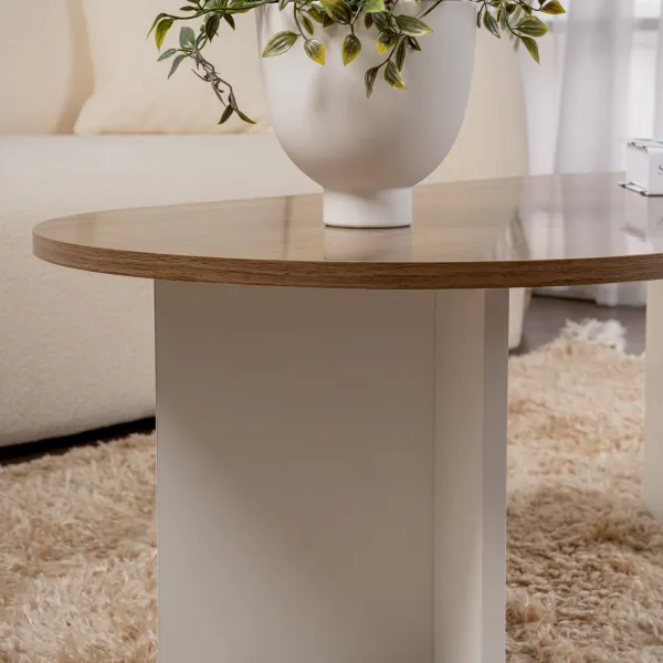 Konferenčný stolík Sable - Walnut, White