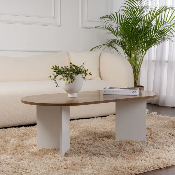 Konferenčný stolík Sable - Walnut, White