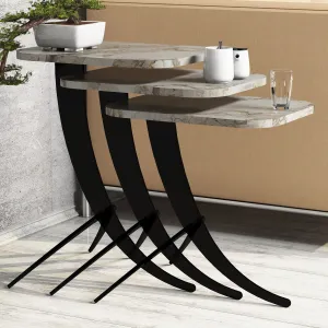 Sada odkladacích stolíkov (3 kusy) Pion - White Marble