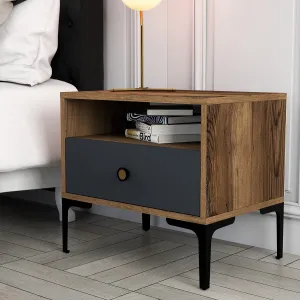 Nočný stolík Lizbon 529 - Walnut, Anthracite