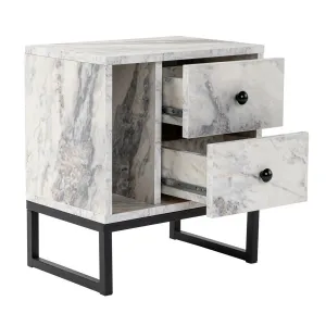Nočný stolík Glimmer - Fressia Marble, Black