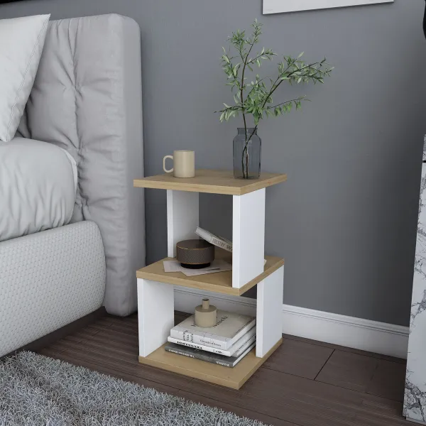 Nočný stolík Carter - Oak, White