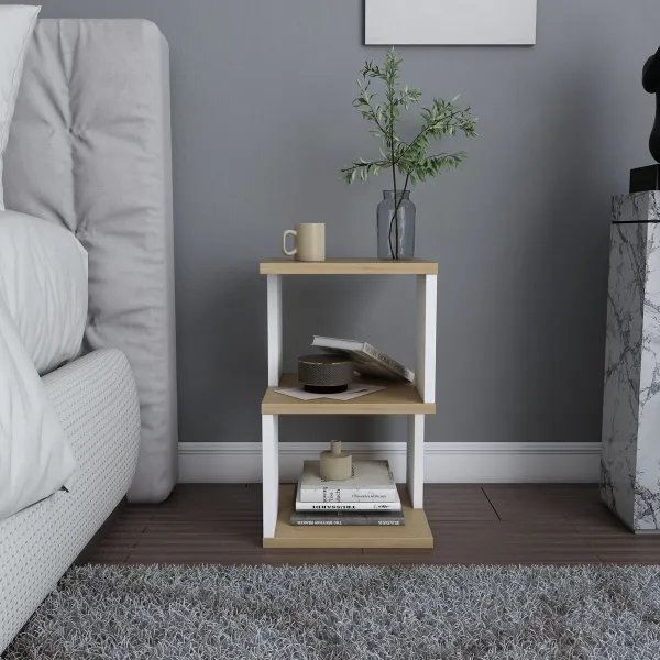 Nočný stolík Carter - Oak, White