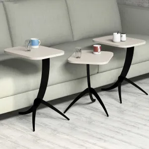 Odkladací stolík Pion Cream, 3 ks