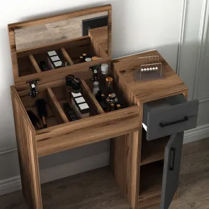 Kozmetický stolík Inci Light Walnut