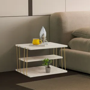 Príručný stolík / Odkladací stolík Lifon - Gold, Travertine