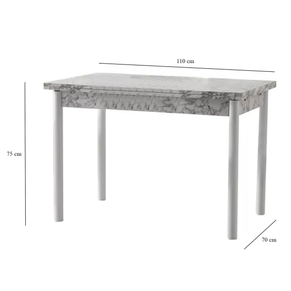 Jedálenský stôl Polo White Grey