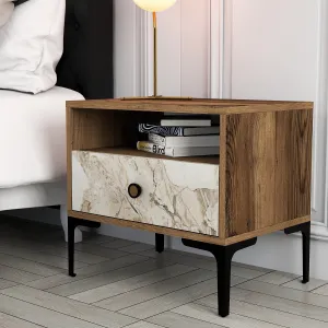 Nočný stolík Lizbon 531 - Walnut, White